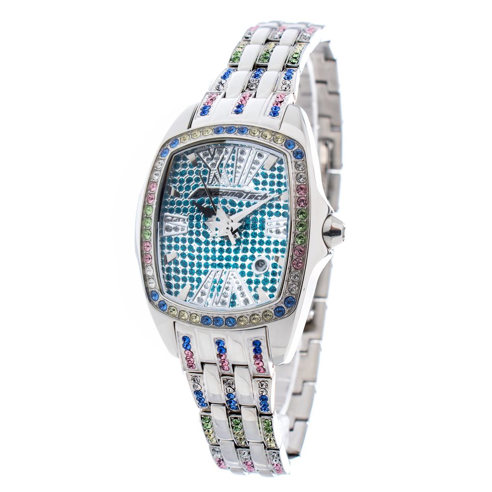 Chronotech Silberne Uhr aus Edelstahl