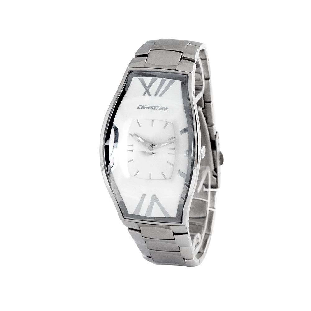Chronotech Silberne Uhr aus Edelstahl