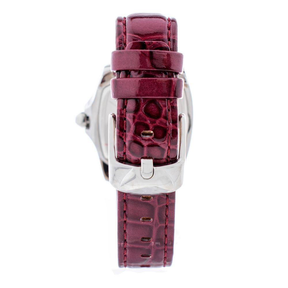 Chronotech Rote Leder-Kleid-Uhr