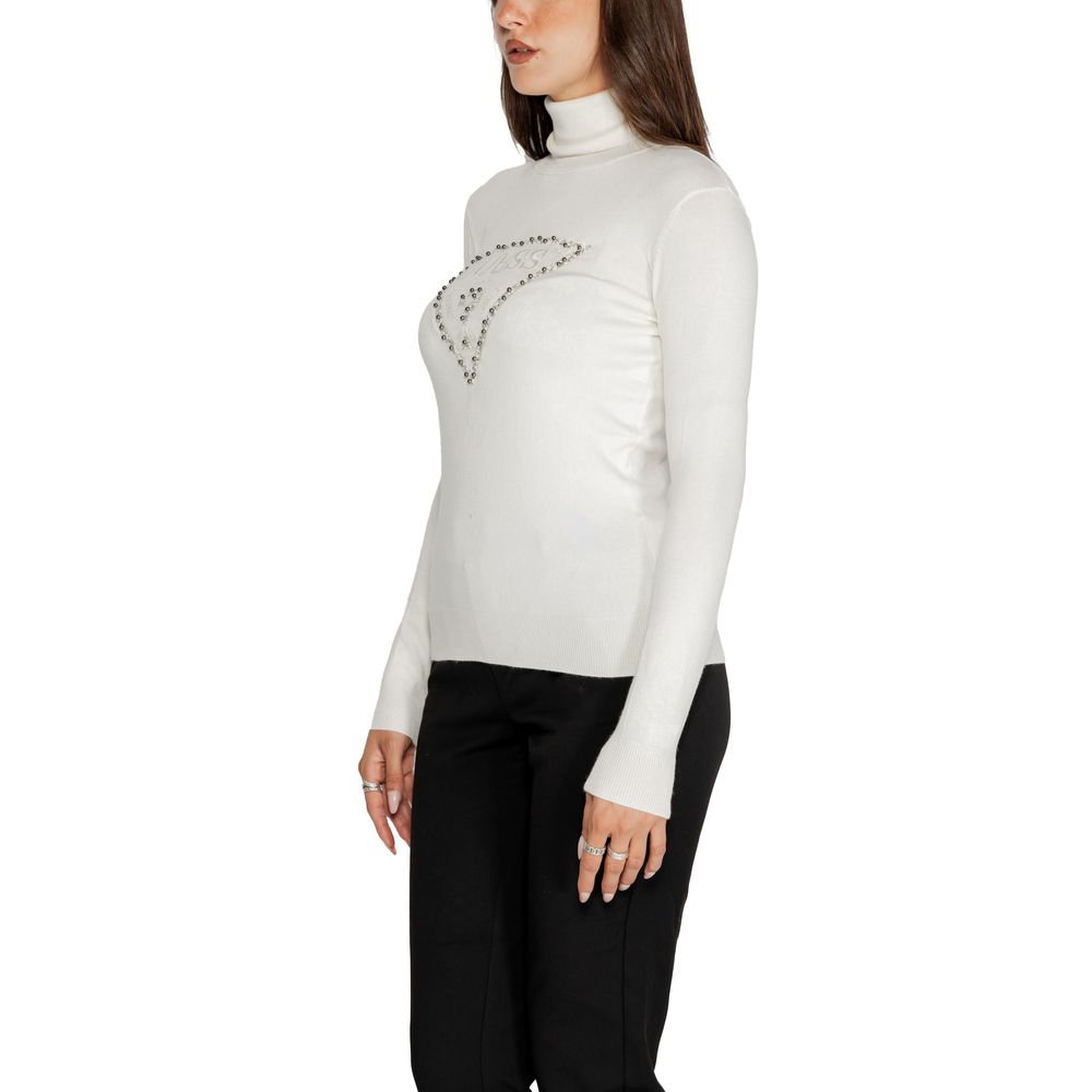 Guess Weißer Viskose-Rollkragenpullover