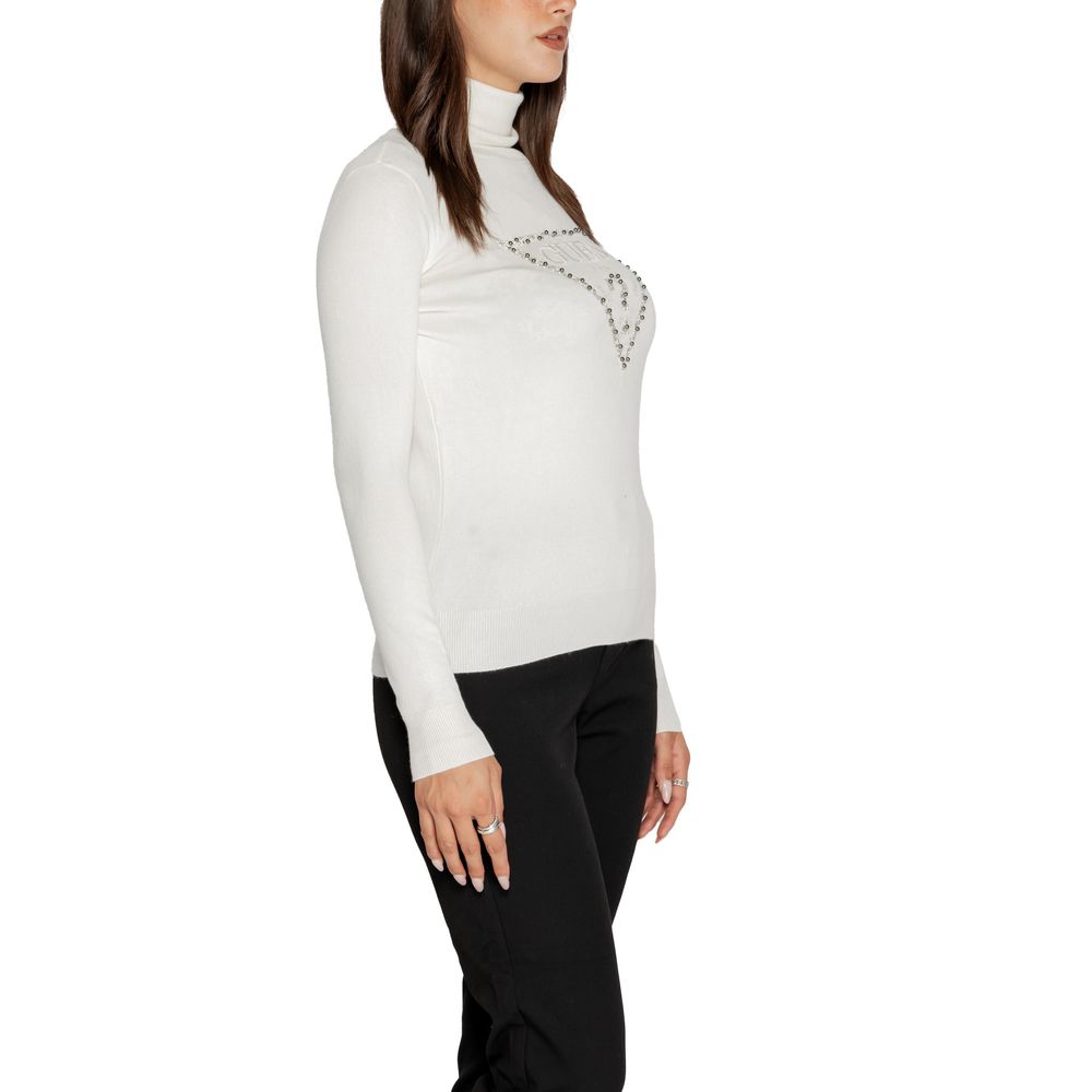 Guess Weißer Viskose-Rollkragenpullover