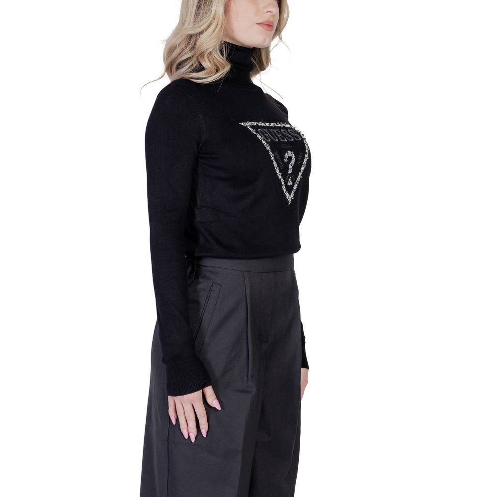 Guess Schwarzer Viskose-Rollkragenpullover