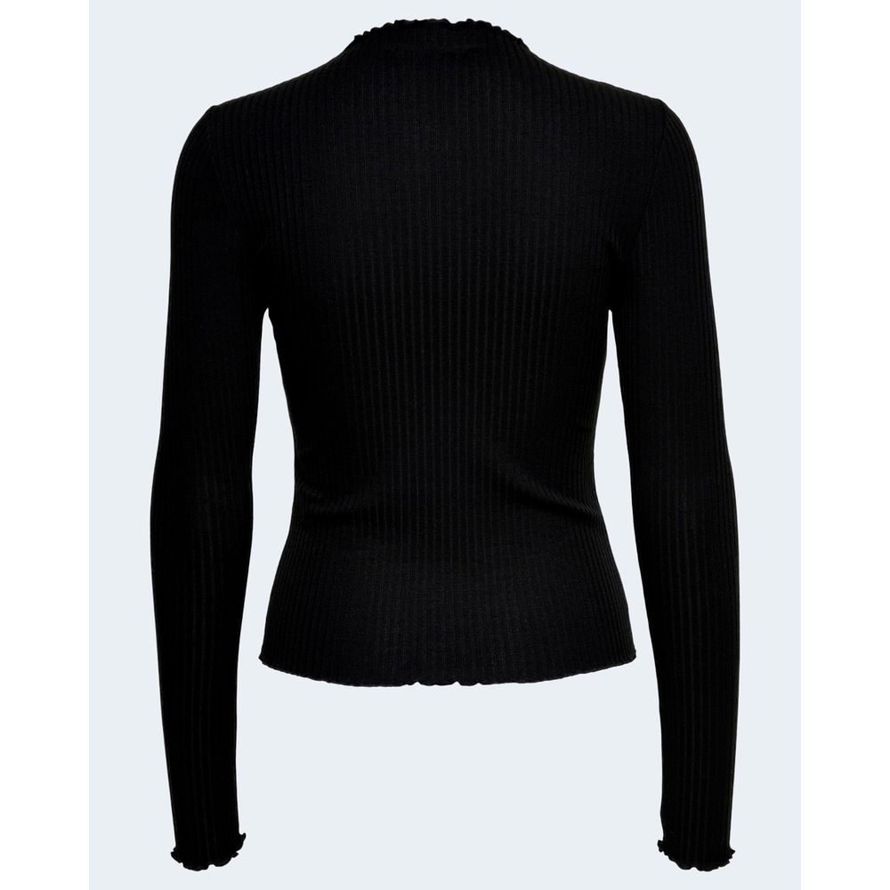 Only Schwarzer Polyester-Rollkragenpullover