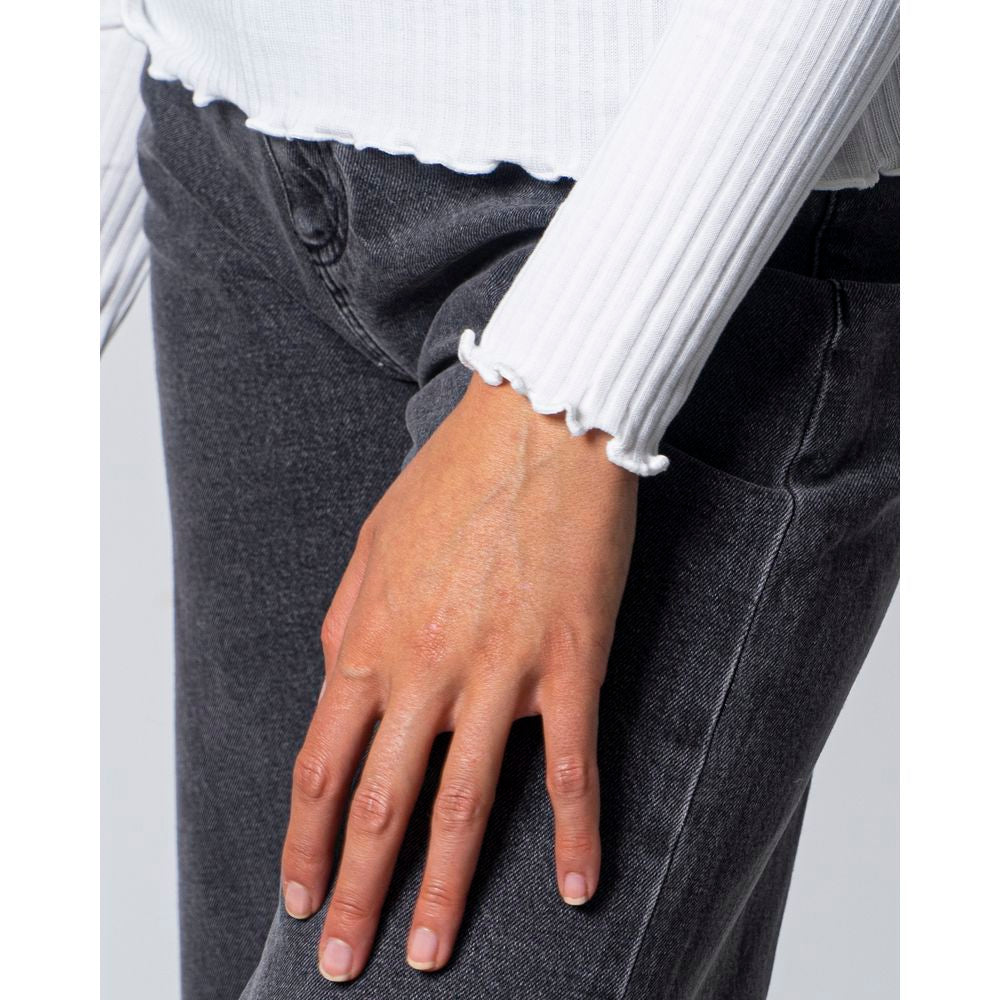 Only Weißer Polyester-Rollkragenpullover