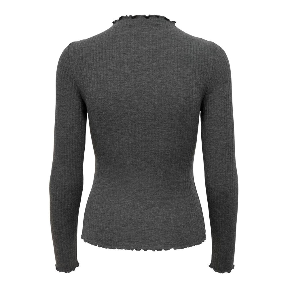 Only Grauer Polyester-Rollkragenpullover