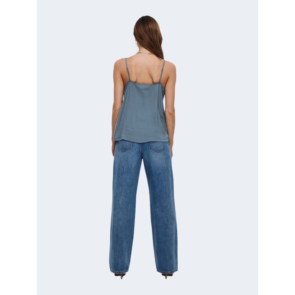 Only Blaues Polyester-Tank-Top