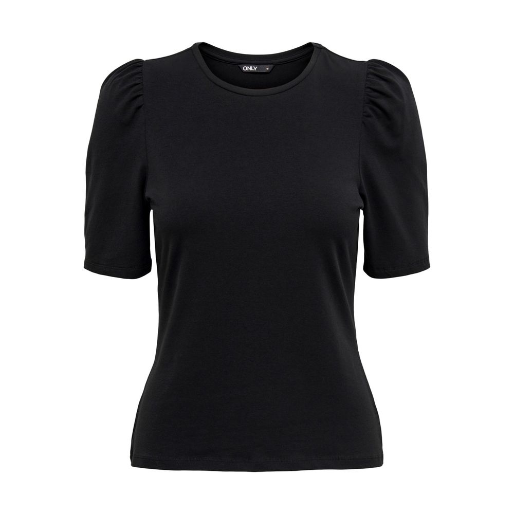 Only Schwarzes T-Shirt aus Baumwolle