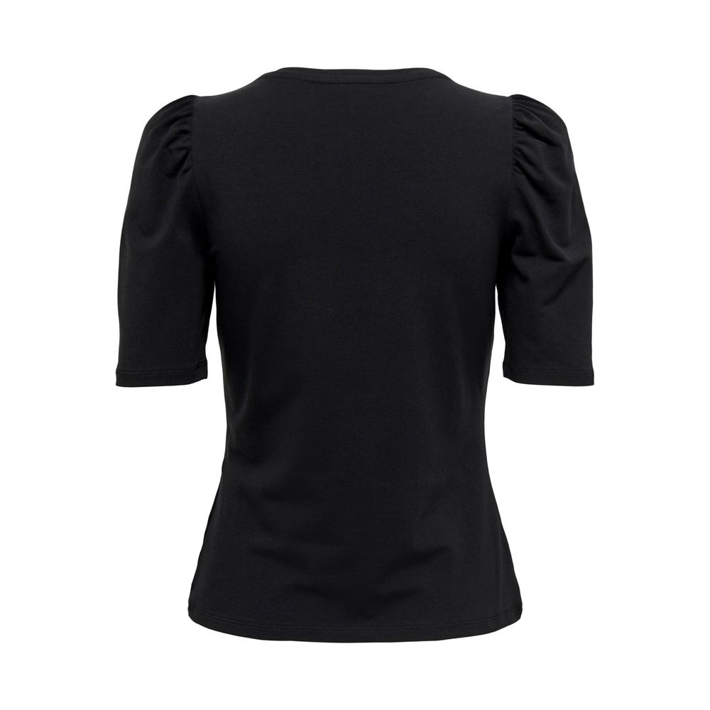 Only Schwarzes T-Shirt aus Baumwolle