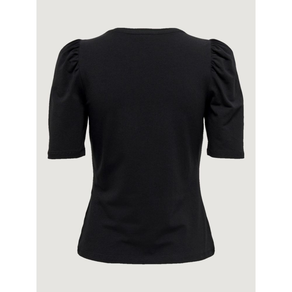 Only Schwarzes T-Shirt aus Baumwolle
