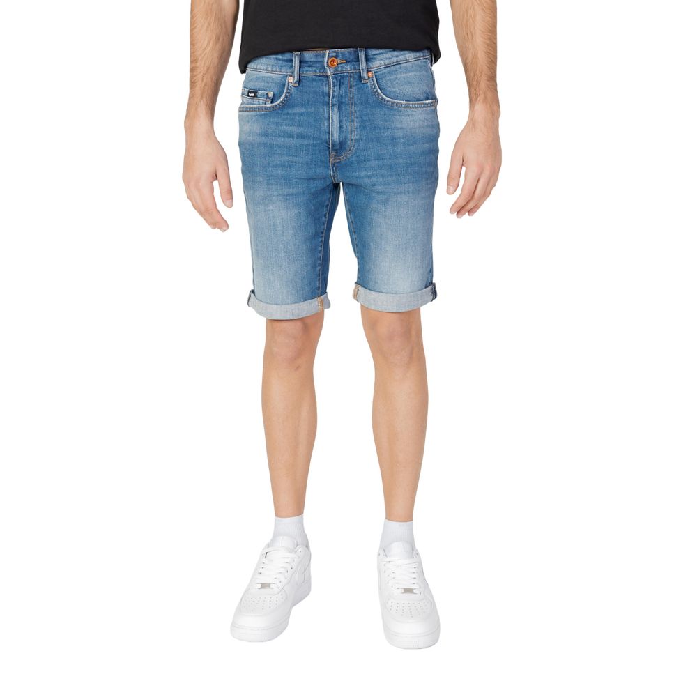 Gas Blaue Baumwoll-Bermudas
