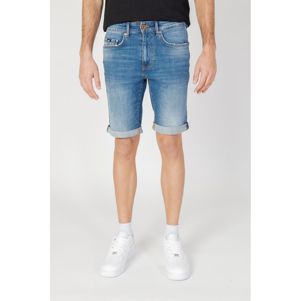 Gas Blaue Baumwoll-Bermudas