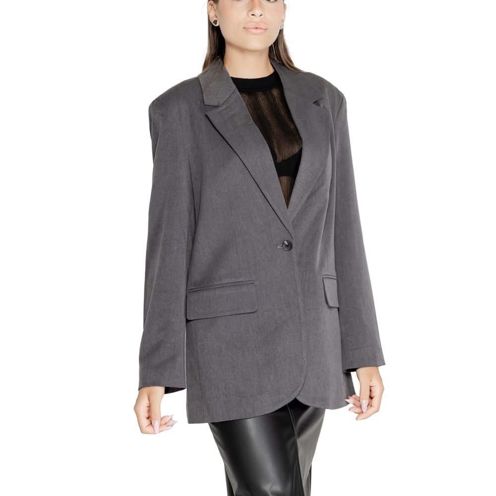 Only Grauer Blazer aus recyceltem Polyester