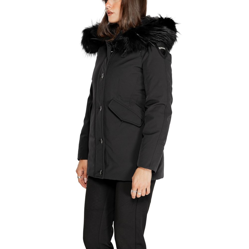 Blauer Schwarzer Polyester-Parka
