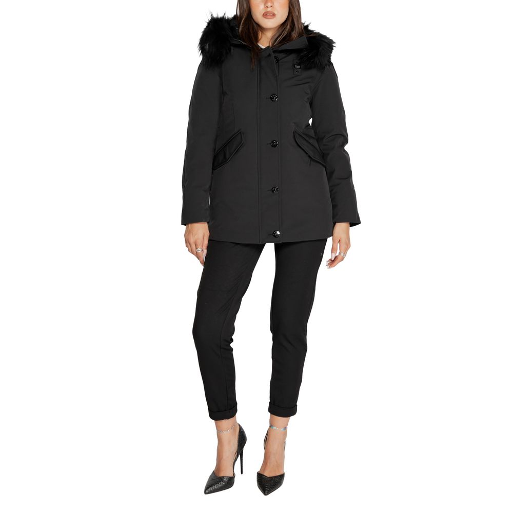 Blauer Schwarzer Polyester-Parka