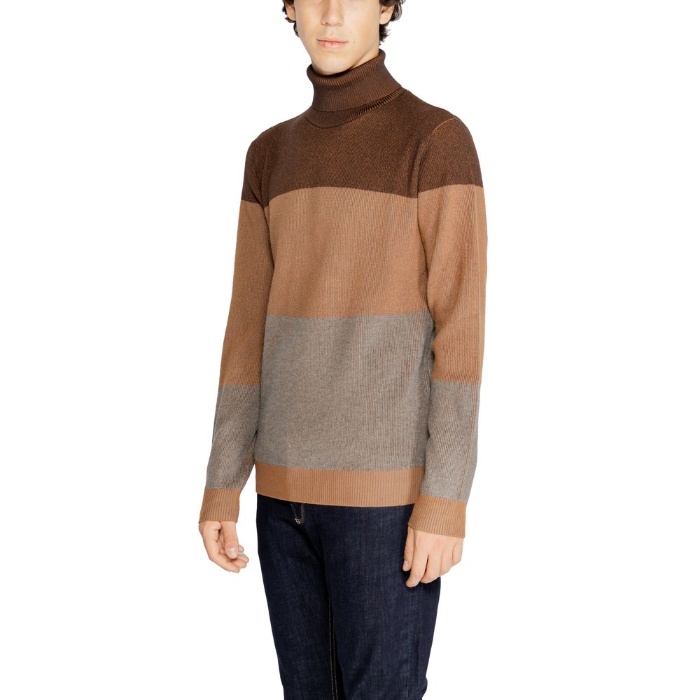 Hamaki-Ho Brauner Viskose-Rollkragenpullover
