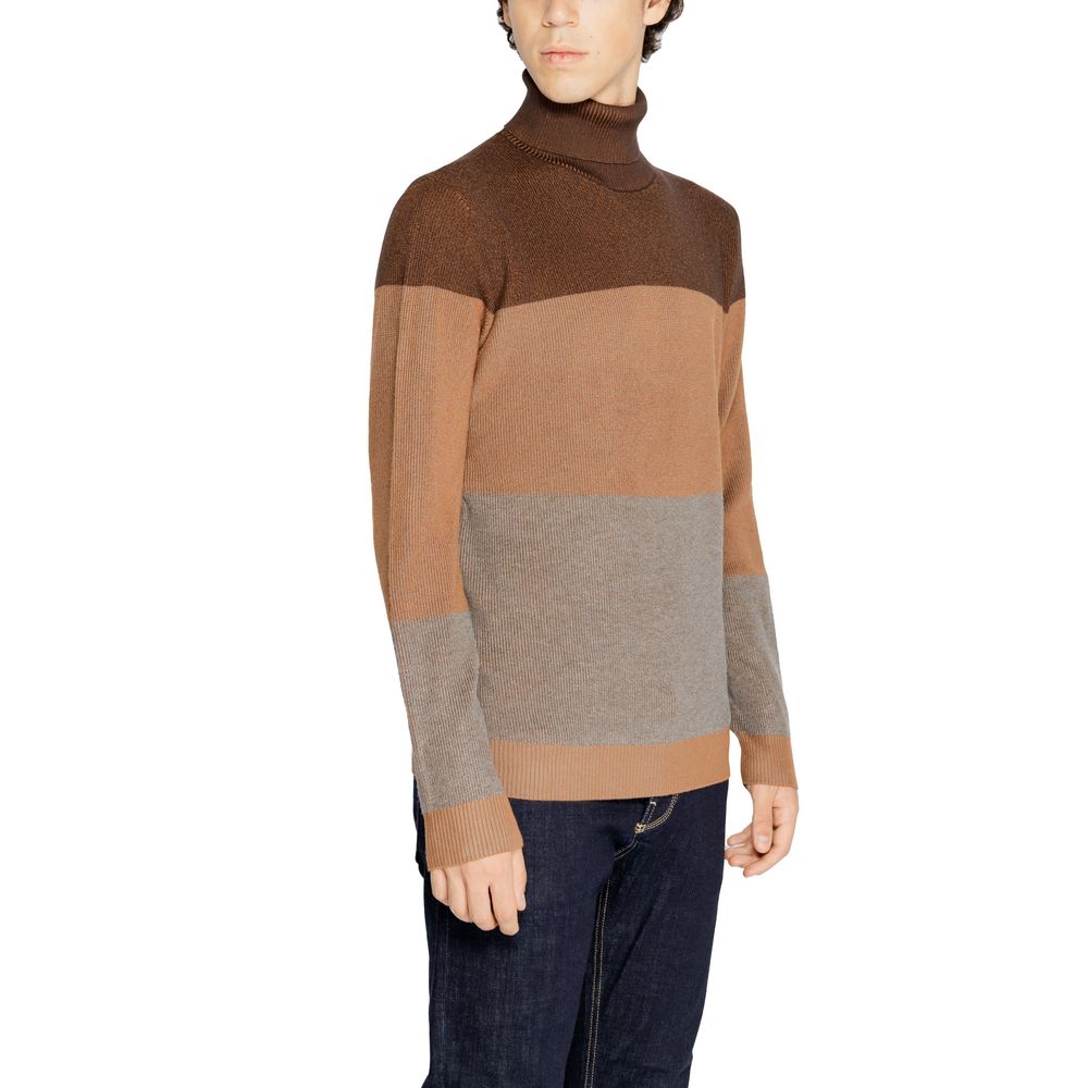 Hamaki-Ho Brauner Viskose-Rollkragenpullover