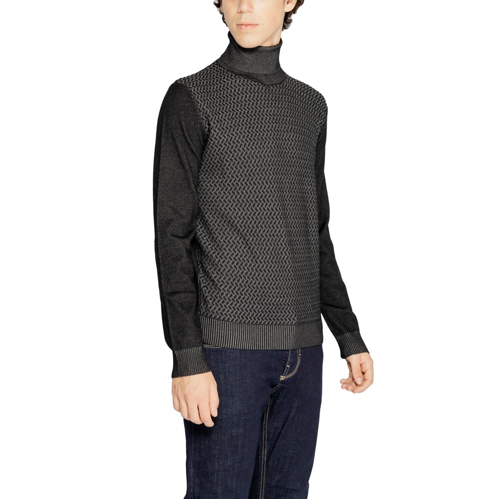 Hamaki-Ho Schwarzer Viskose-Rollkragenpullover
