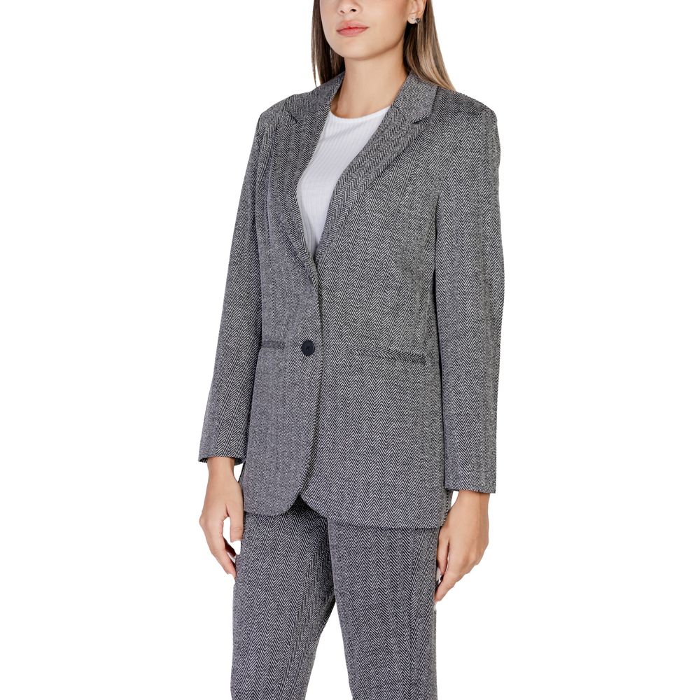 ICHI Schwarzer Polyester-Blazer
