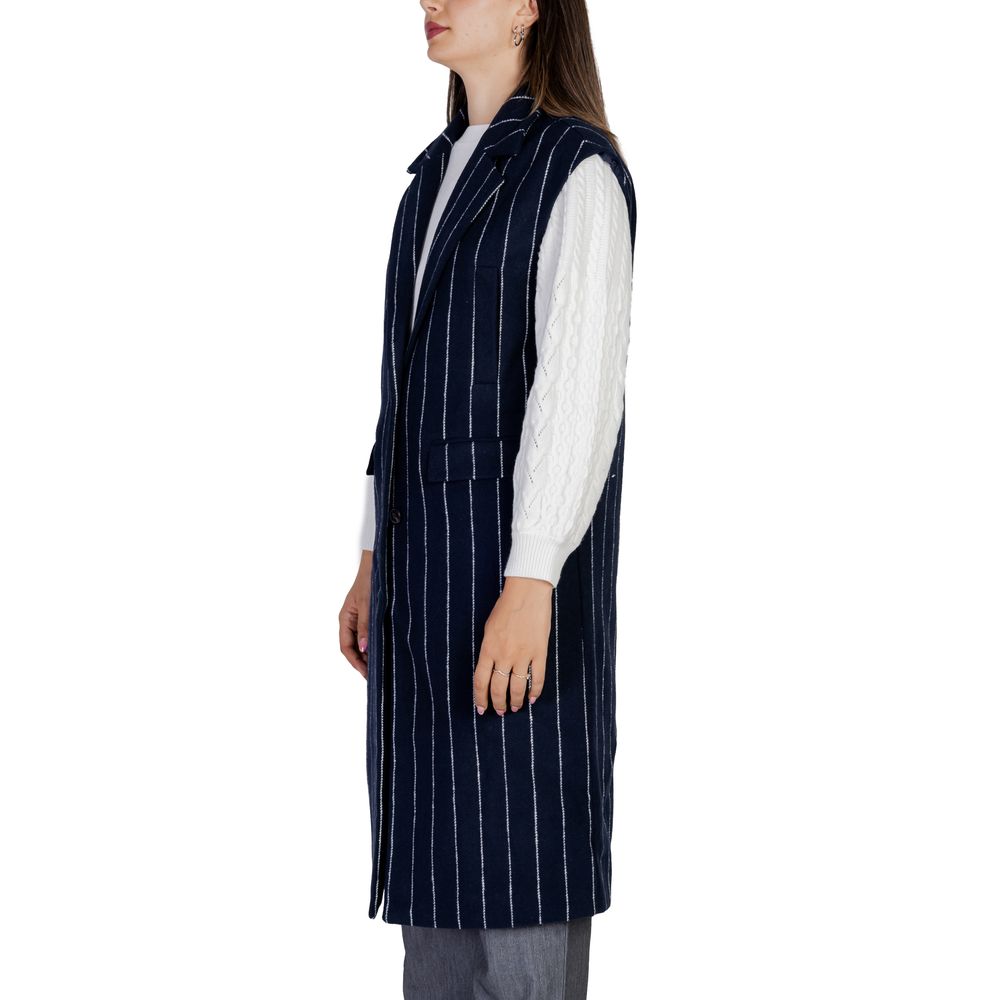 ICHI Blaue Polyester Sleveless Jacke