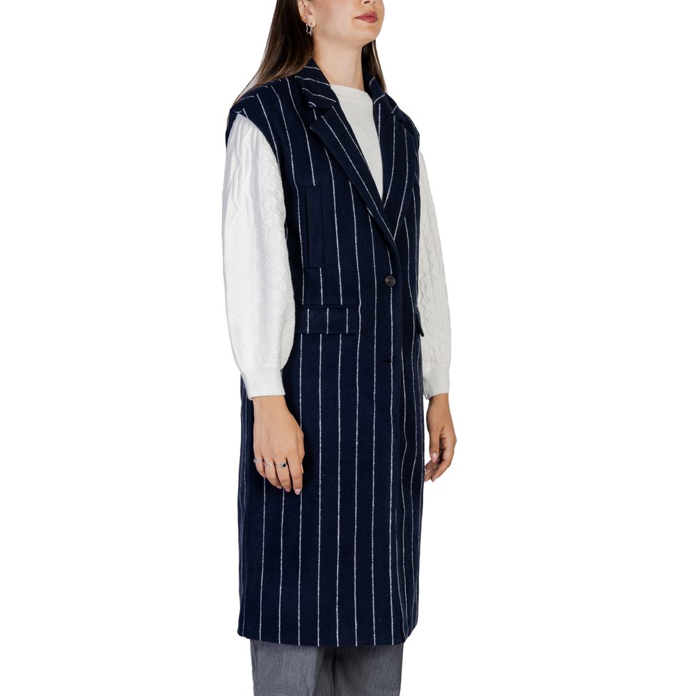 ICHI Blaue Polyester Sleveless Jacke