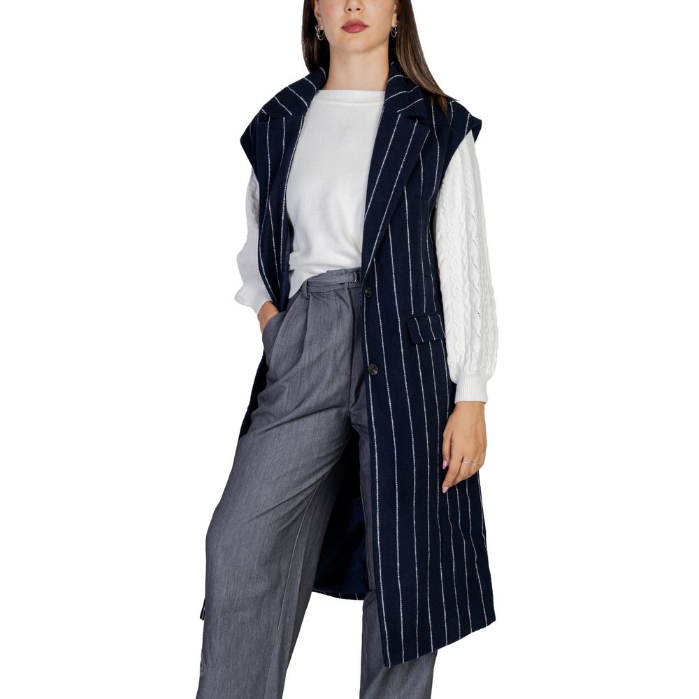 ICHI Blaue Polyester Sleveless Jacke