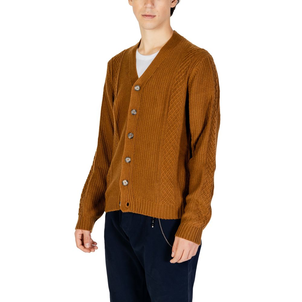 Hamaki-Ho Beigefarbene Polyester-Strickjacke