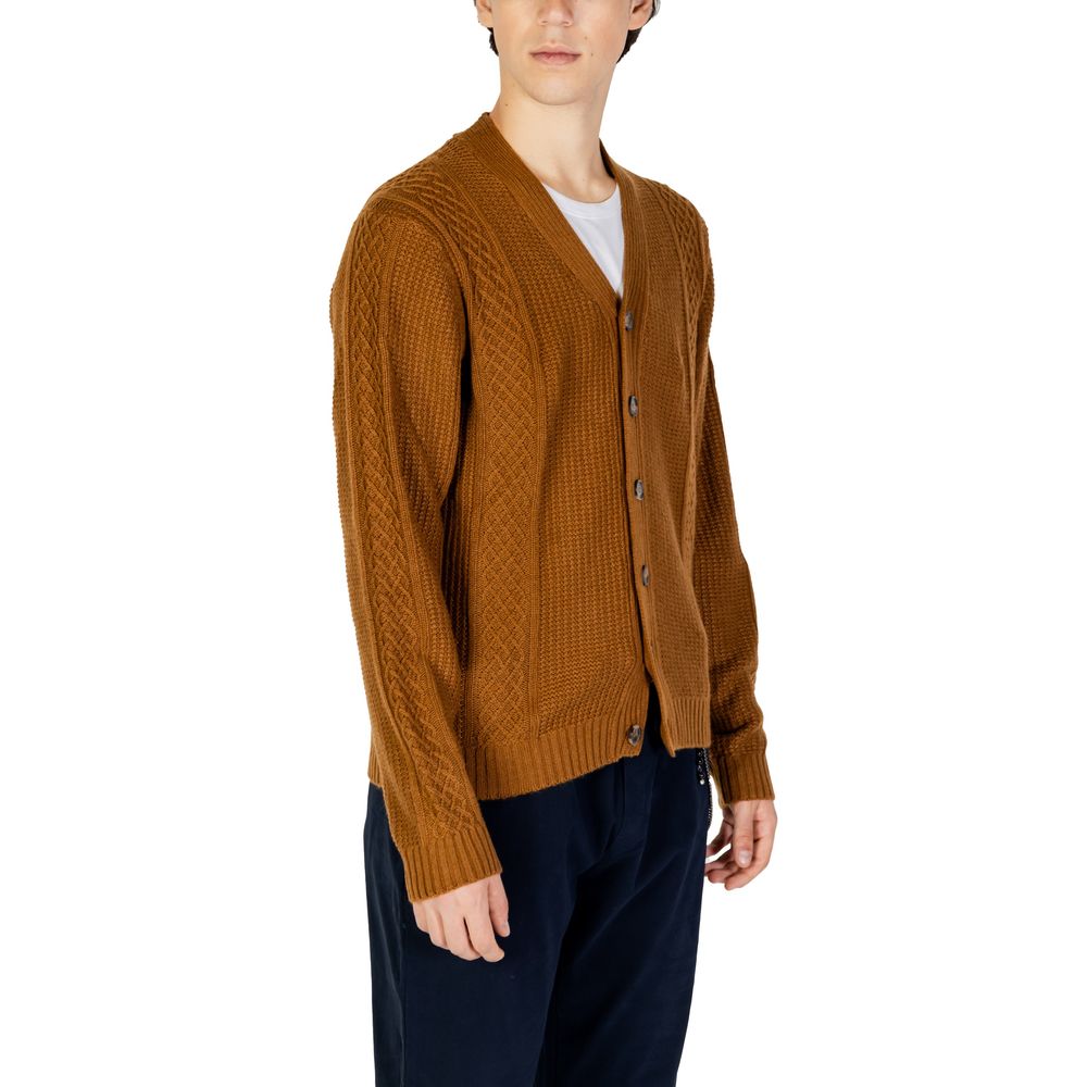 Hamaki-Ho Beigefarbene Polyester-Strickjacke