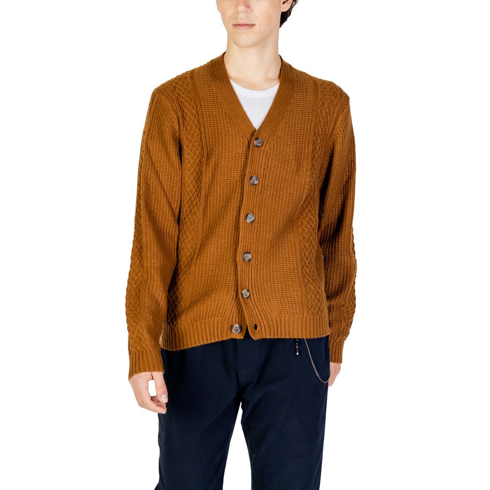 Hamaki-Ho Beigefarbene Polyester-Strickjacke