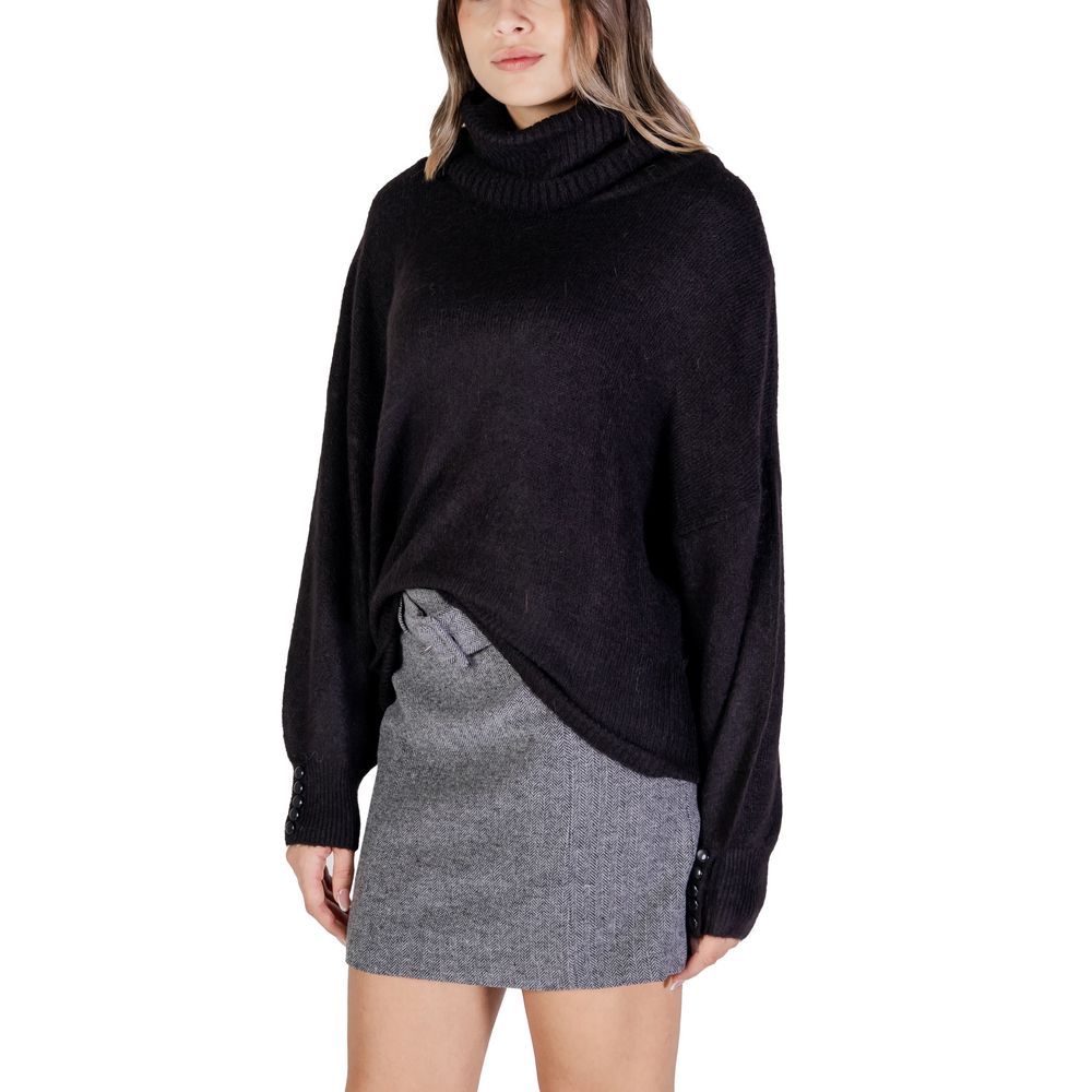 ICHI Schwarzer Marabu-Rollkragenpullover