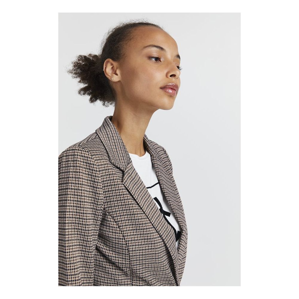 ICHI Beigefarbener Polyester-Blazer