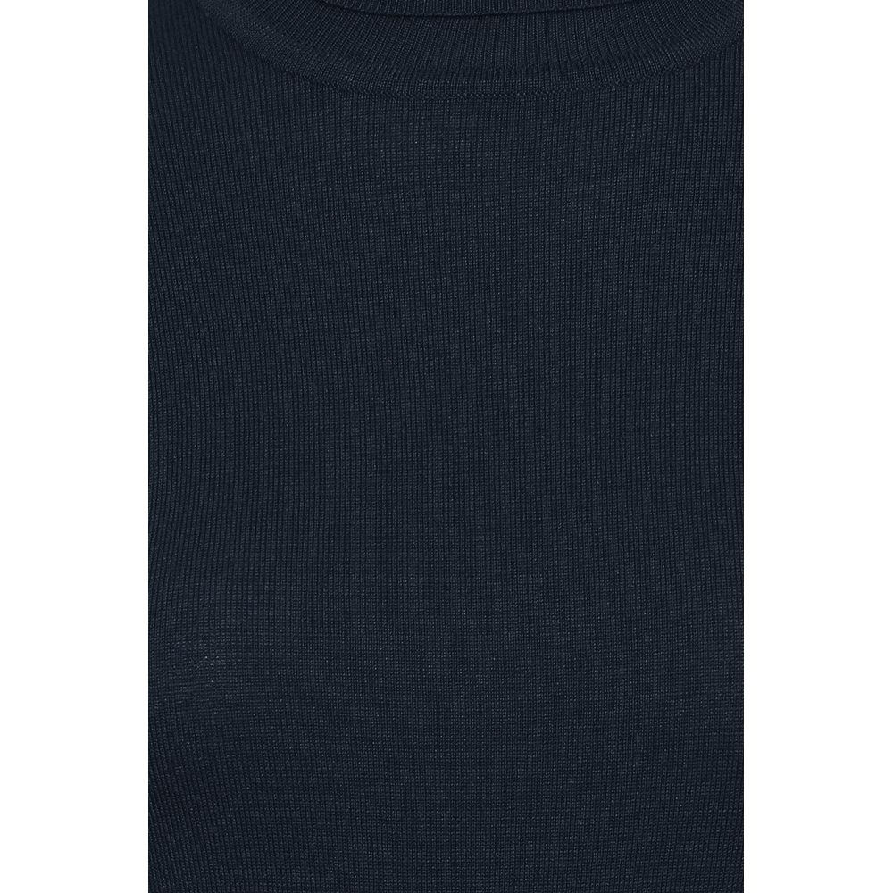 ICHI Blauer Viskose-Rollkragenpullover