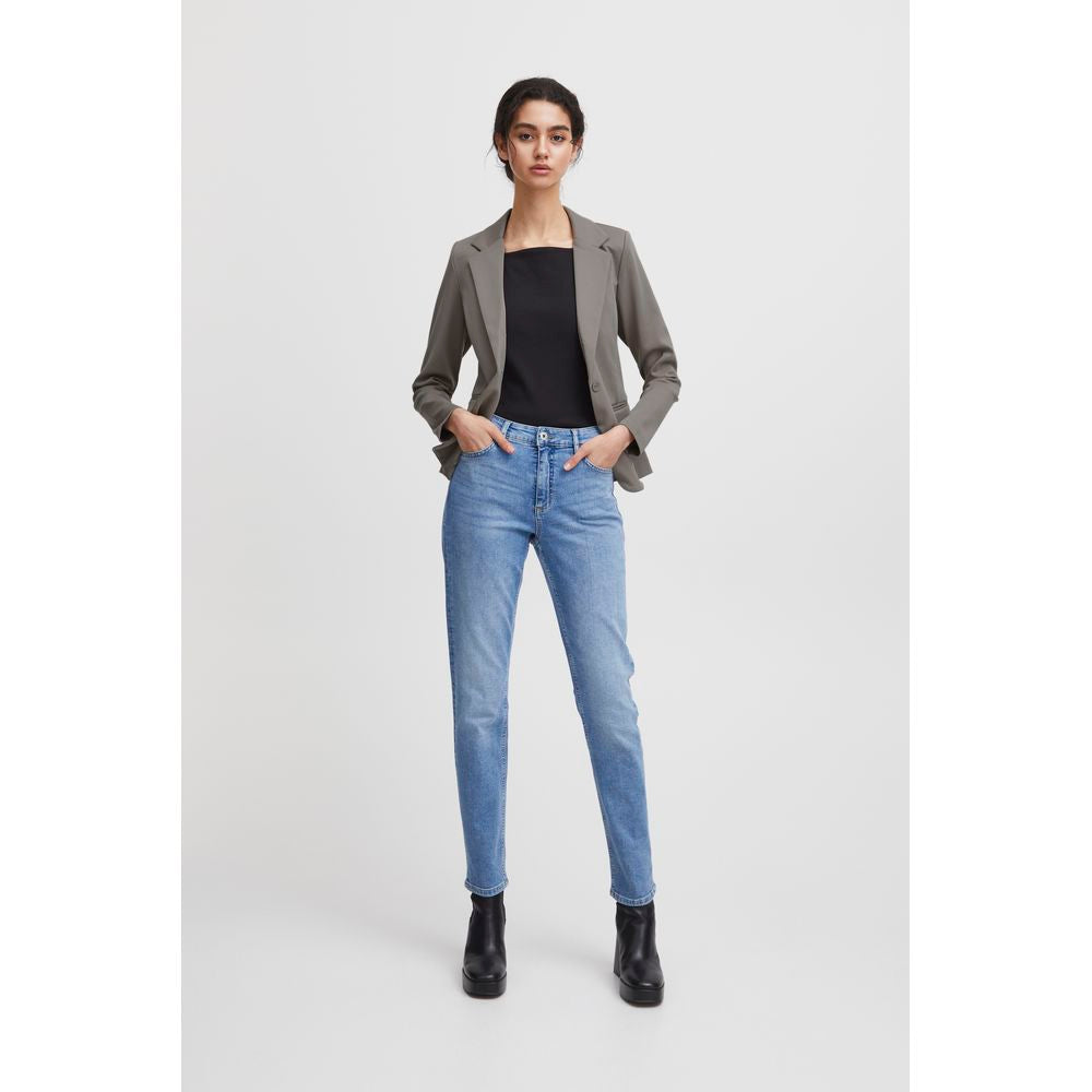 ICHI Grauer Polyester-Blazer