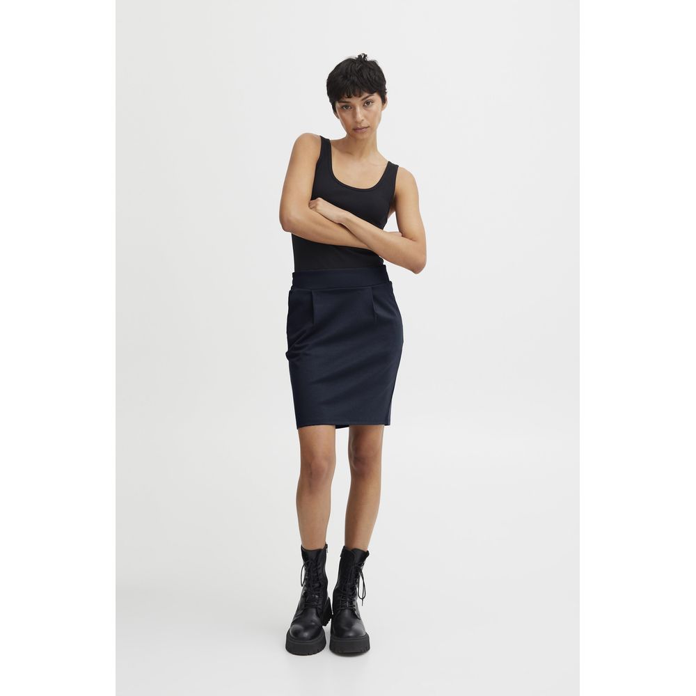 ICHI Blauer Polyester Mini