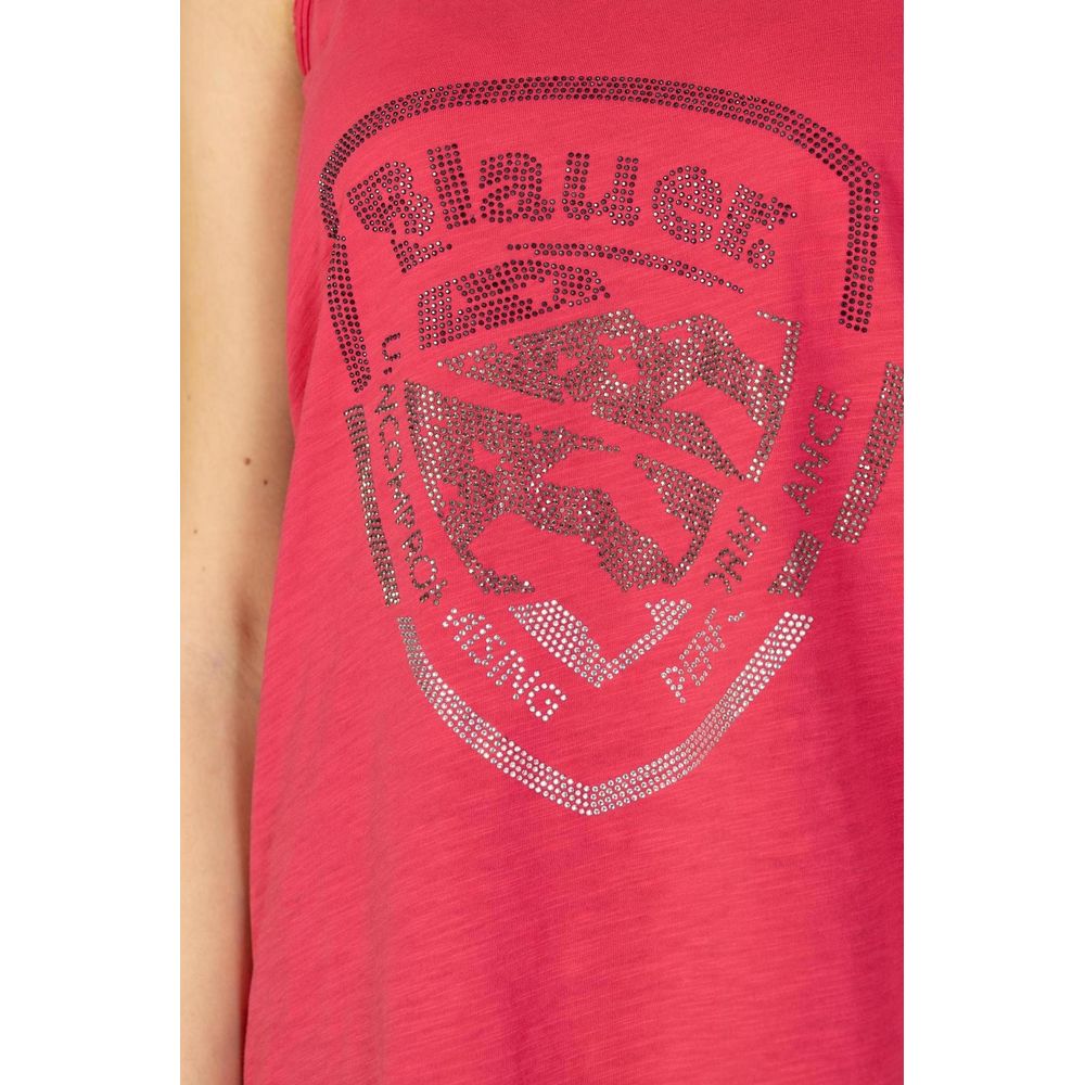 Blauer Rosa Baumwoll-Tank-Top