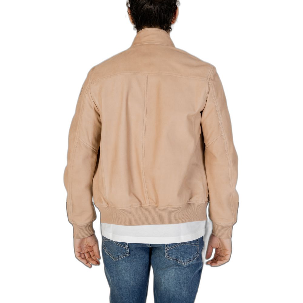 Blauer Beige Lederjacken &