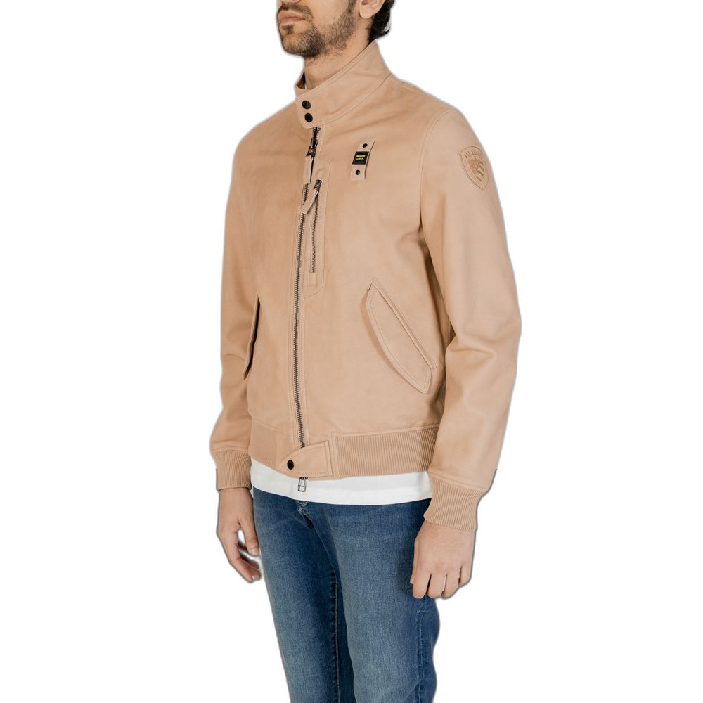 Blauer Beige Lederjacken &