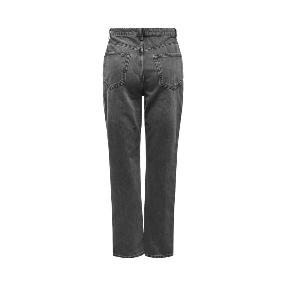 Only Graue Mama-Jeans aus Baumwolle