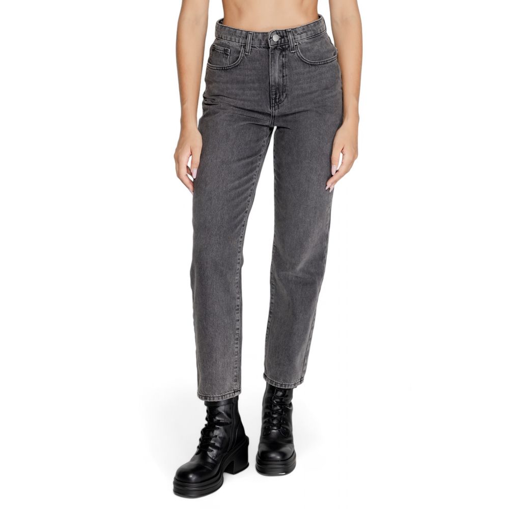 Only Graue Mama-Jeans aus Baumwolle