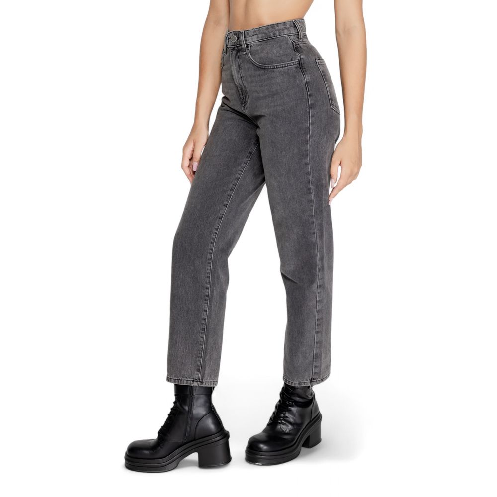 Only Graue Mama-Jeans aus Baumwolle