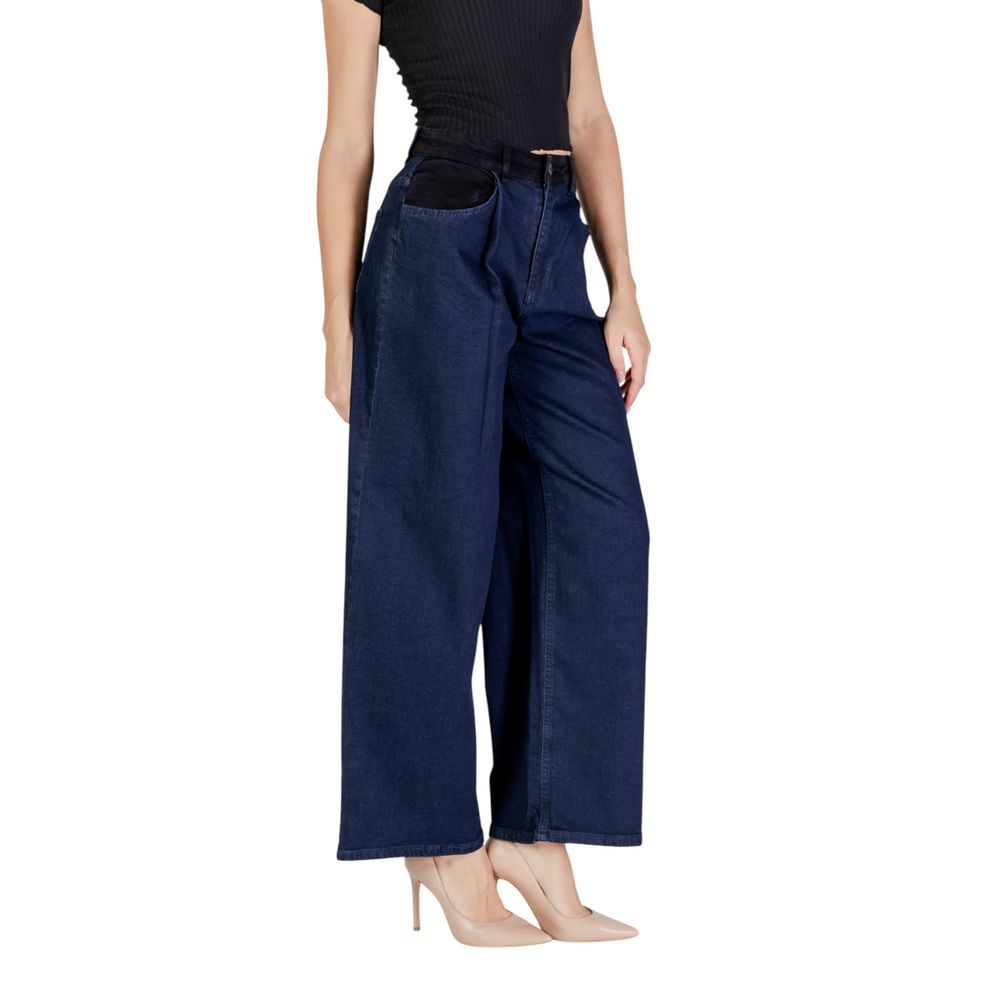 ICHI Blaue Baumwollhose