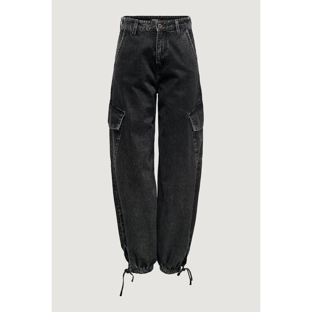 Only Schwarze Boyfriend-Jeans aus Baumwolle