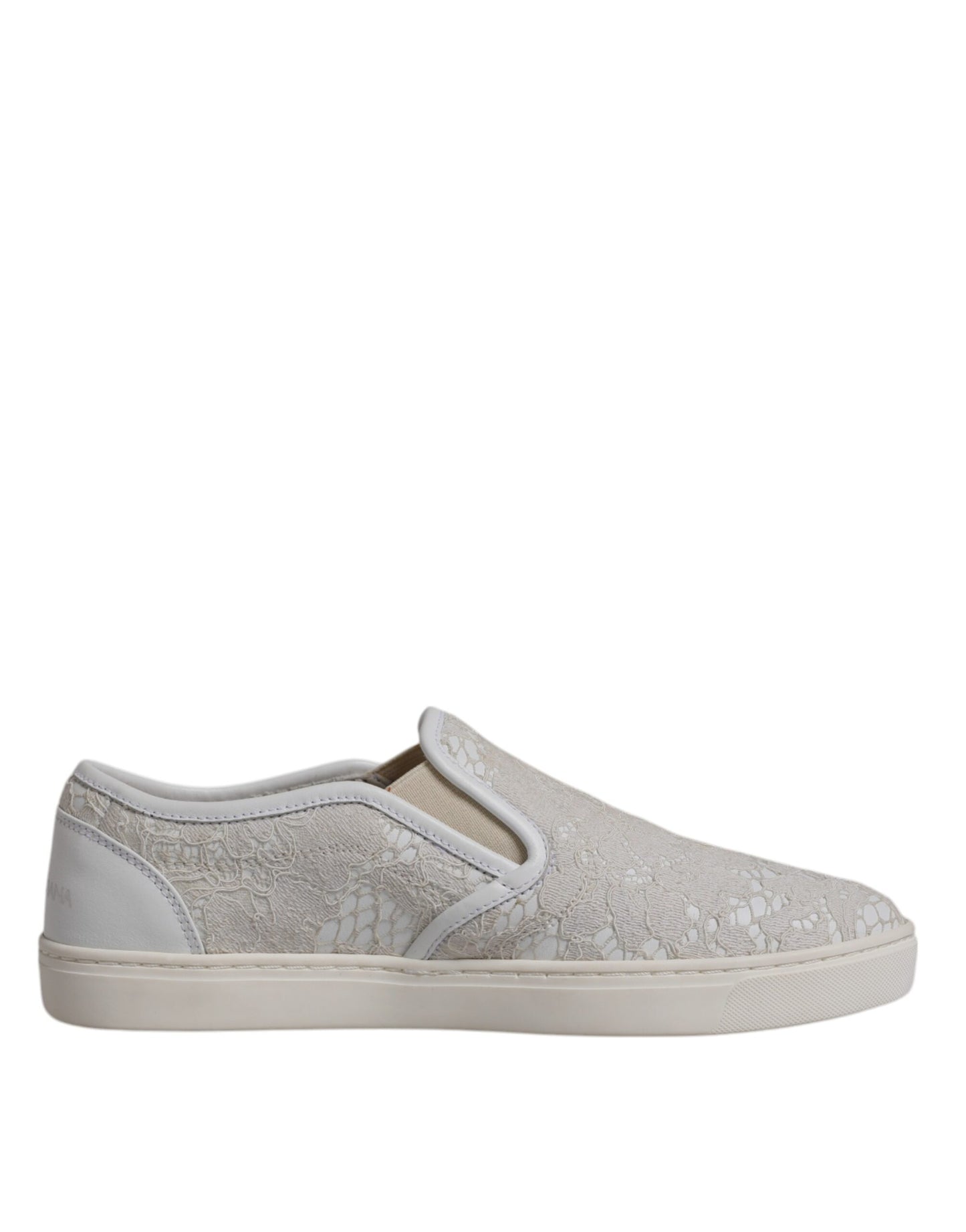 Dolce & Gabbana Weiß Floral Spitze Slip On Loafers Schuhe