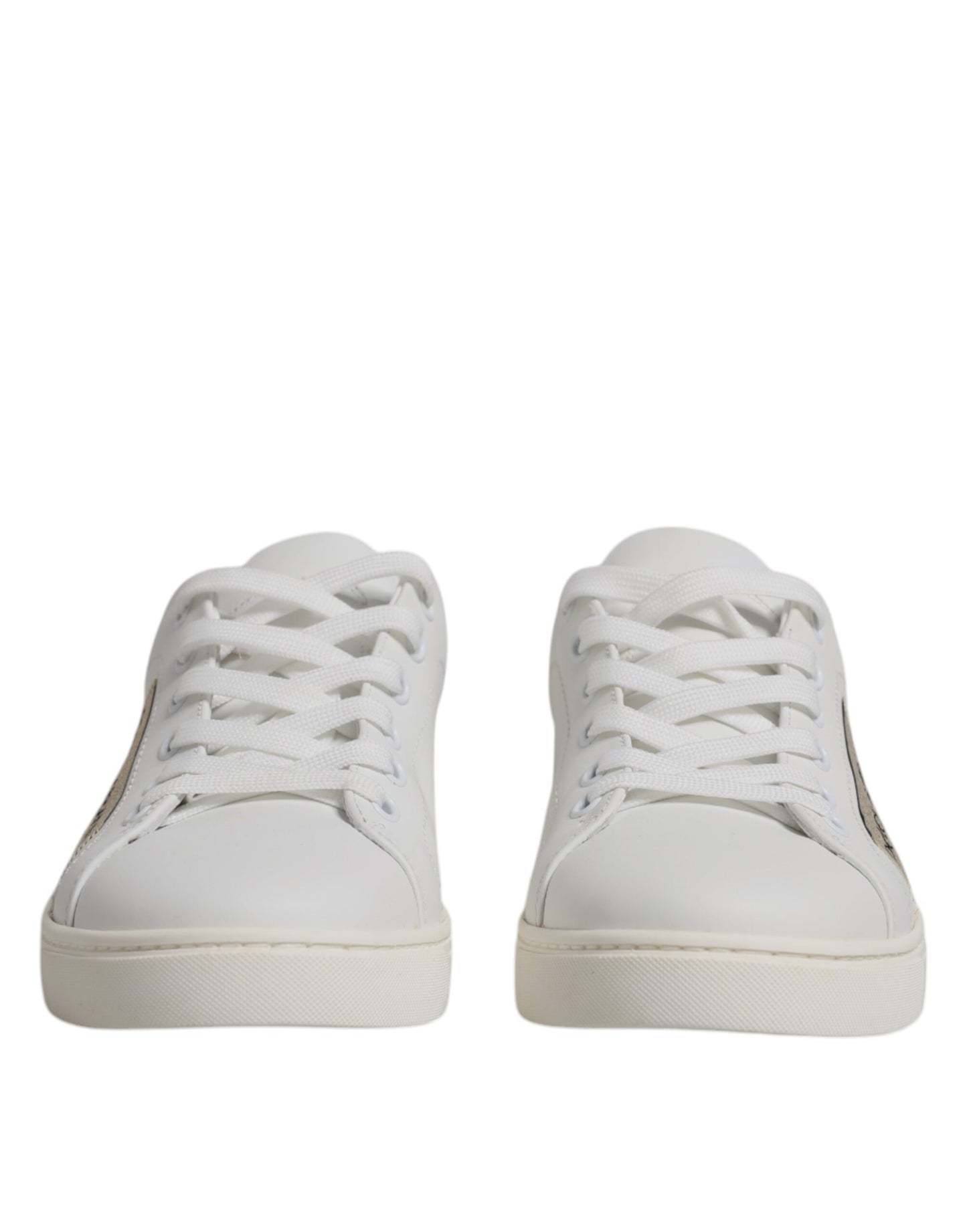 Dolce & Gabbana Weiß London Kalbsleder Turnschuhe Schuhe