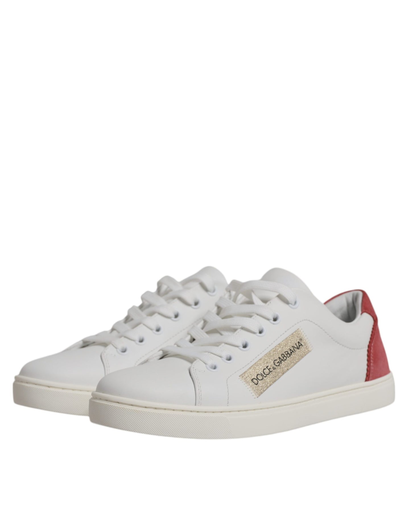 Dolce & Gabbana Weiß London Kalbsleder Turnschuhe Schuhe