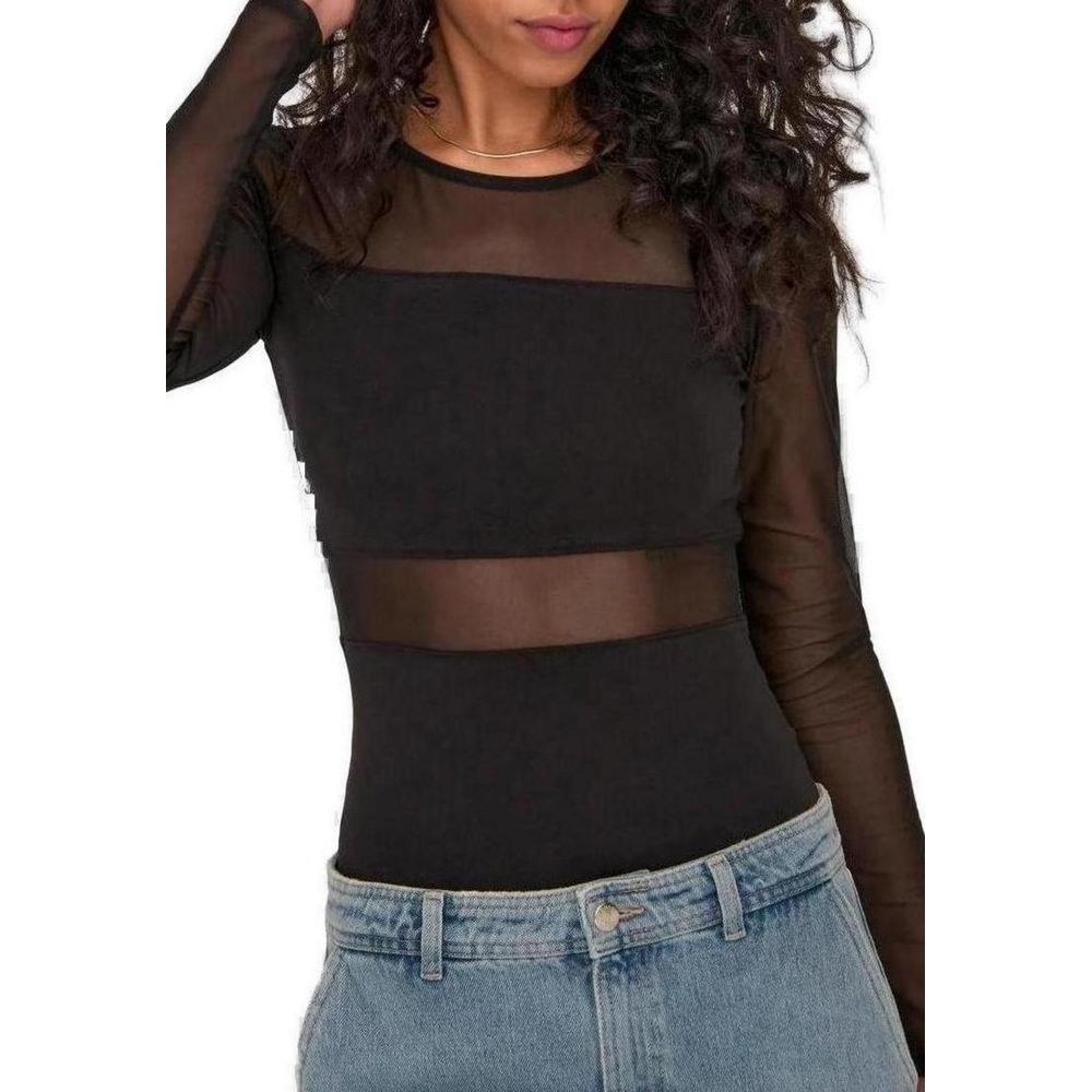 Only Schwarzer Baumwoll-Bodysuit