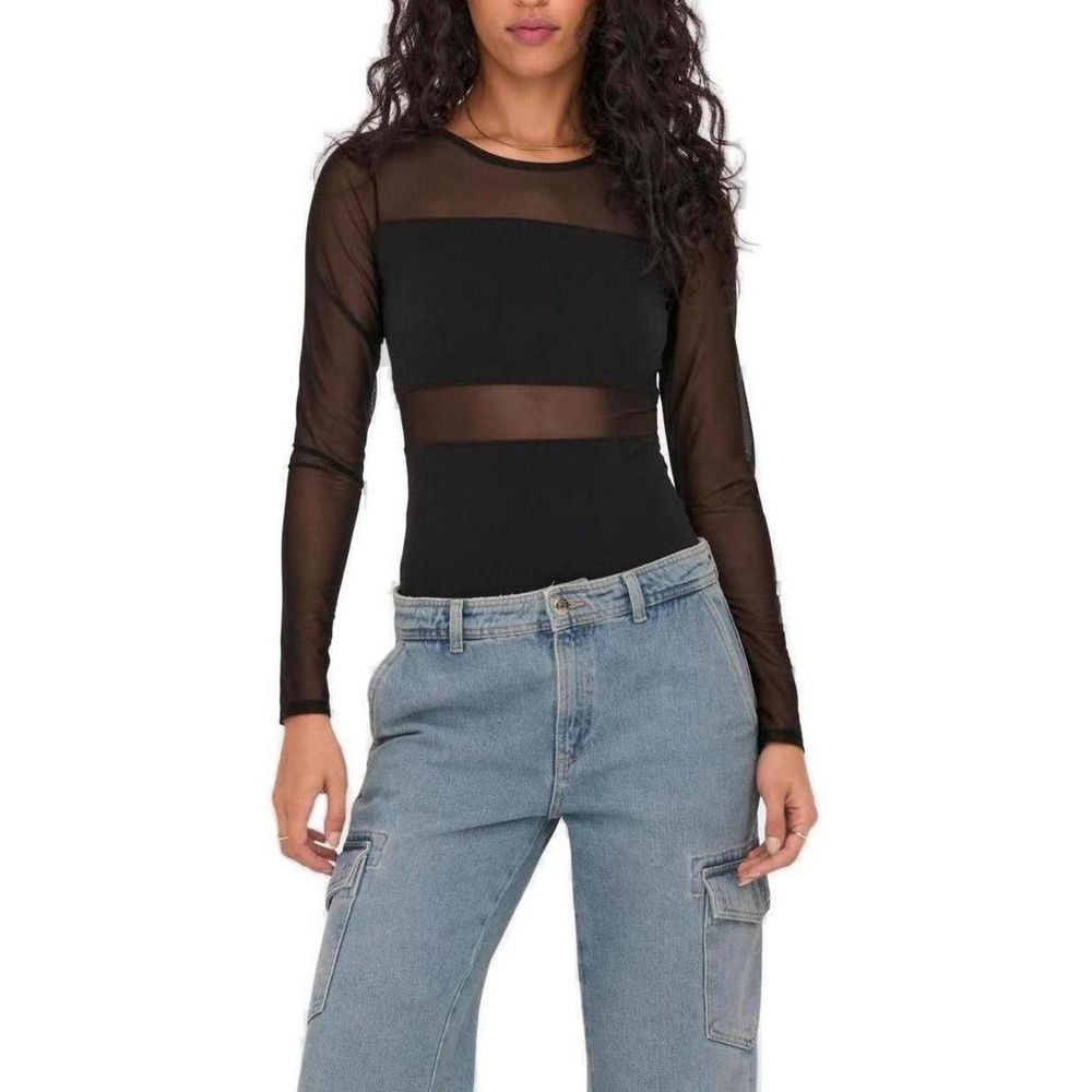 Only Schwarzer Baumwoll-Bodysuit