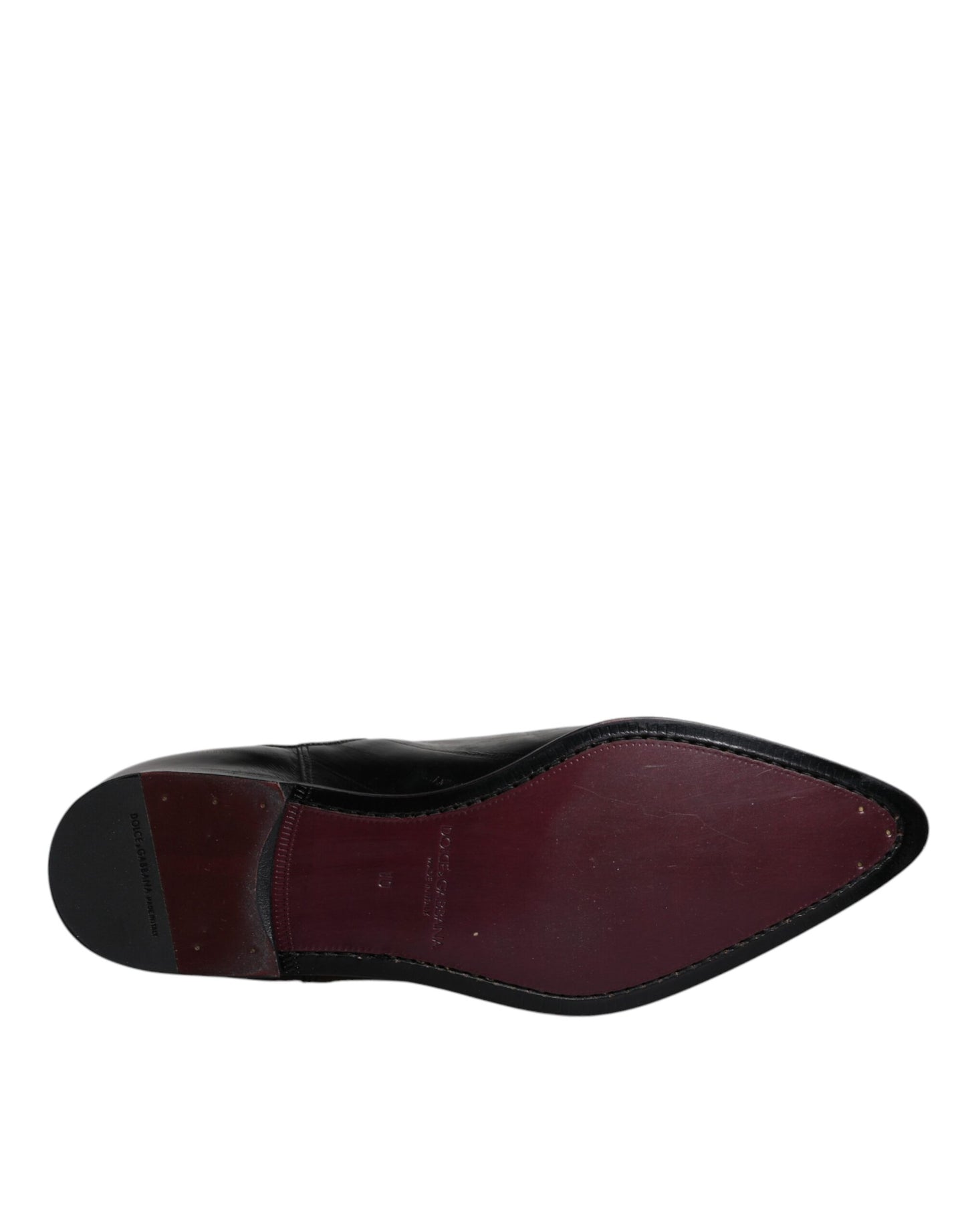 Dolce & Gabbana Schwarzes Leder Chelsea Herrenstiefel Schuhe