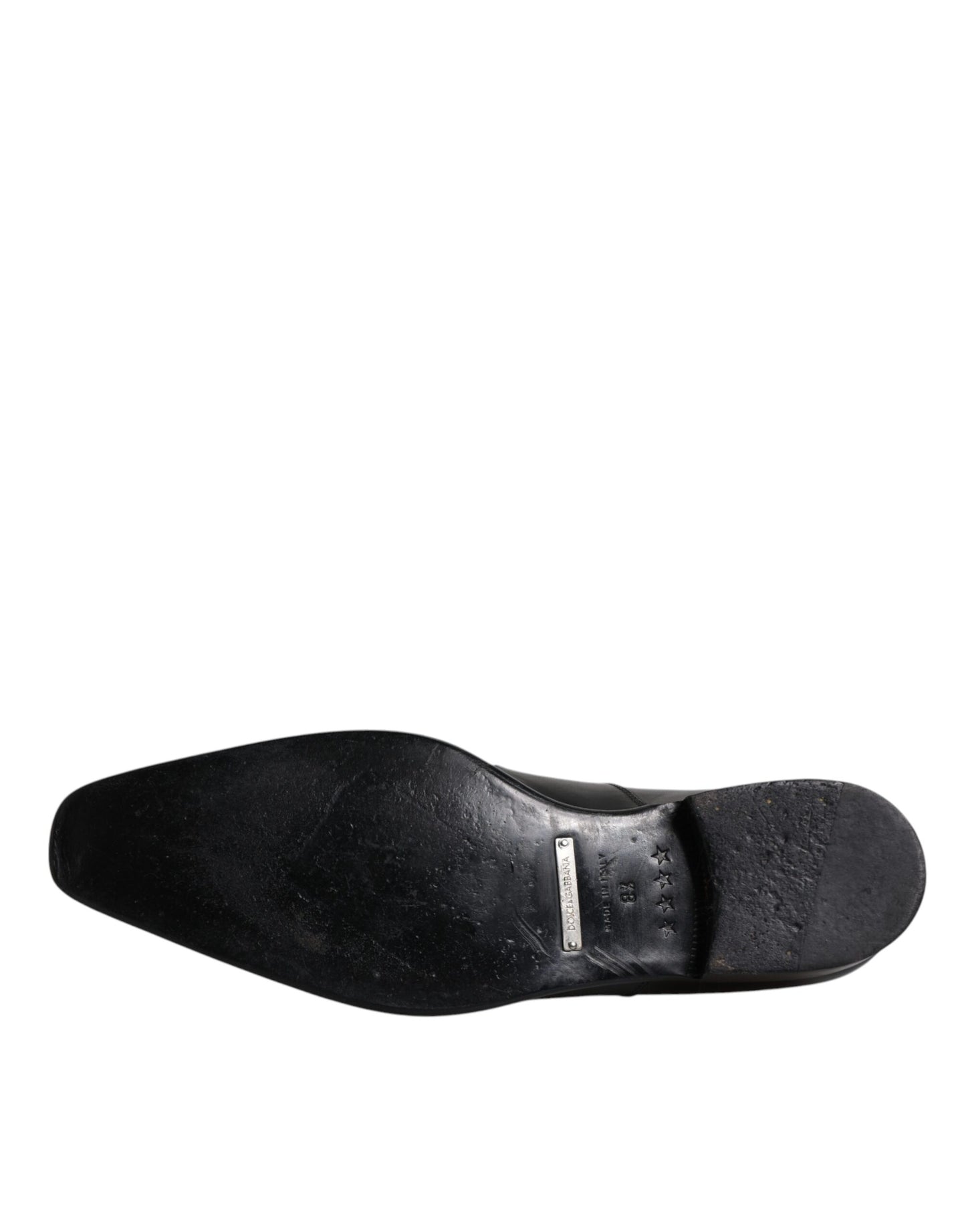 Dolce & Gabbana Schwarzes Leder Derby Männer Formelle Anzugschuhe