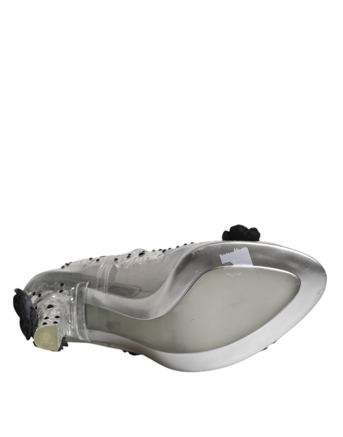 Dolce & Gabbana Klar Floral Kristall CINDERELLA Heels Schuhe