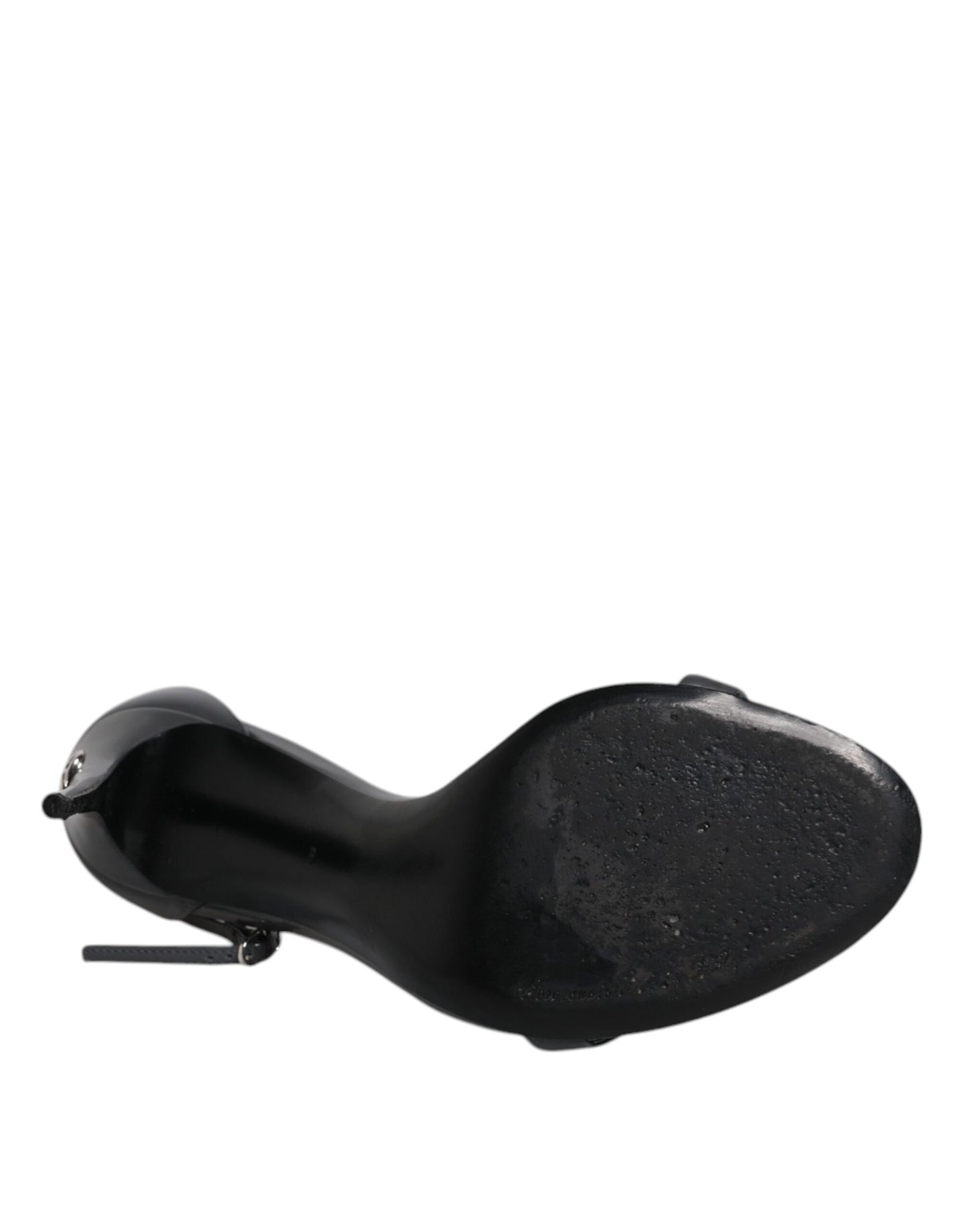 Dolce & Gabbana Graue Leder Knöchelriemen Absatz Sandalen Schuhe